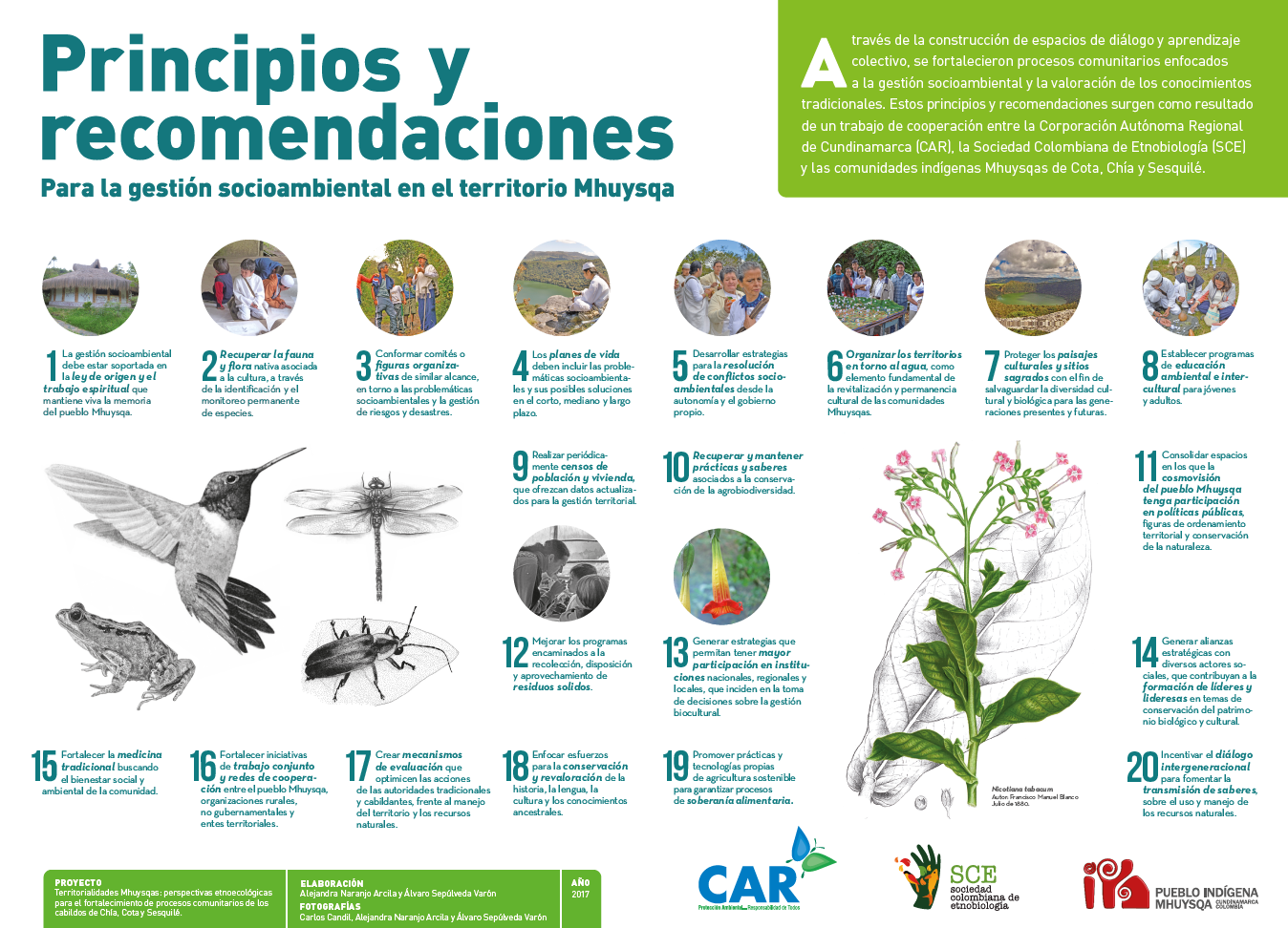 Principios y recomendaciones para la gestión socioambiental en el territorio Mhuysqa